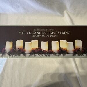 Restoration Hardware Flameless Votive Candle String Lights Christmas Holiday